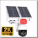 Уличная автономная поворотная 3G/4G камера «Link Solar SE902-4MP-4G» 4Mp с двойной солнечной батареей и сиреной